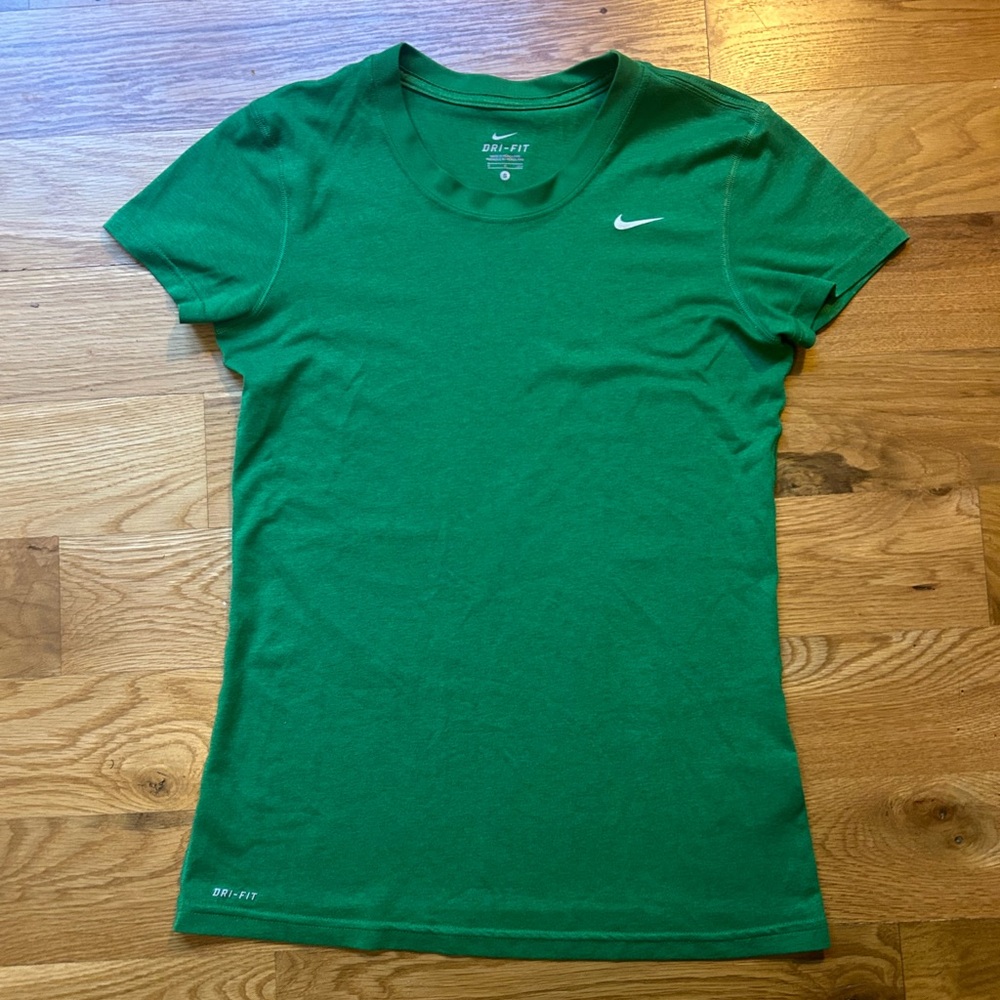 Green Nike dry fit athletic top.